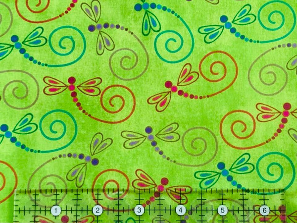 Calypso Dragonfly Collection Green by Ro Gregg for Fabri-Quilt