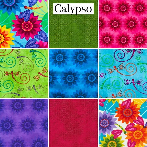 Calypso Dragonfly Collection 9 x FQ's by Ro Gregg for Fabri-Quilt