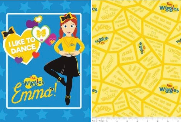 Ready, Steady, Wiggle! Blue Emma Panel + one mtr Songs/Yellow