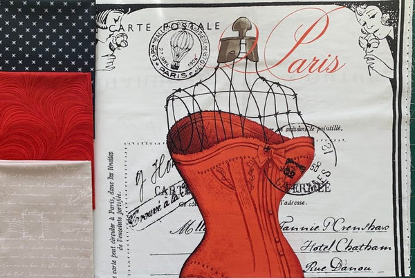 Couturiere Parisienne Postales Paris Panel Cream + 3 Coordinates