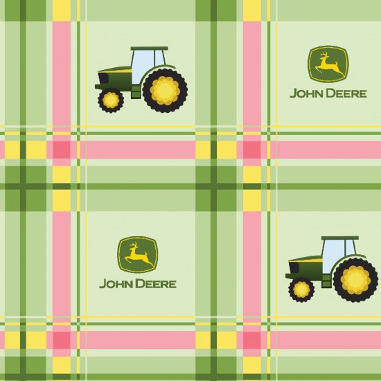 John Deere (Licensed): Nursery Pink Check
