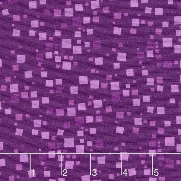 Cat-I-Tude Geo Squares Purple by Ann Lauer for Benartex