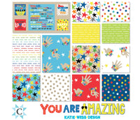 You Are Amazing Panel plus 12 FQ's by Katie Webb for Clothworks