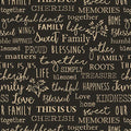 Quilter Barn Prints: Family Words (Black)