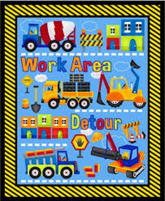 My Favourite Trucks: Construction Site Panel (Blue)