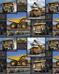 Mining Trucks - Three Wishes Patchwork Fabric