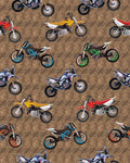 Dirt Bikes: Tossed - Three Wishes Patchwork Fabric