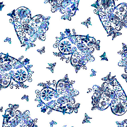 Social Butterfly - Butterfly Love - White -- Benartex - Three Wishes Patchwork Fabric