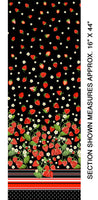 Strawberry Fields Forever: Strawberry Fields Single Border Black by Benartex