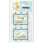 I'd Rather Be Glamping Panel Blue - Riley Blake - Three Wishes Patchwork Fabric