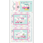 I'd Rather Be Glamping Panel Pink - Riley Blake - Three Wishes Patchwork Fabric