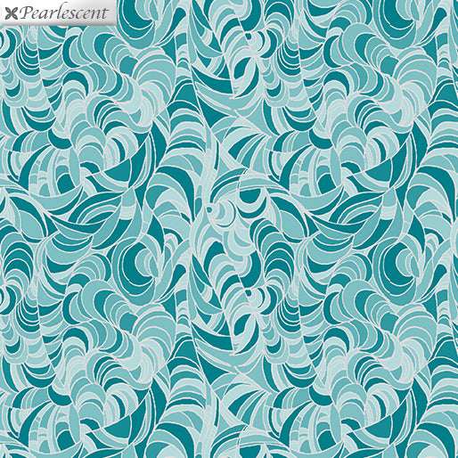 Lilyanne: Ripple Teal by Ann Lauer for Benartex - Three Wishes Patchwork Fabric