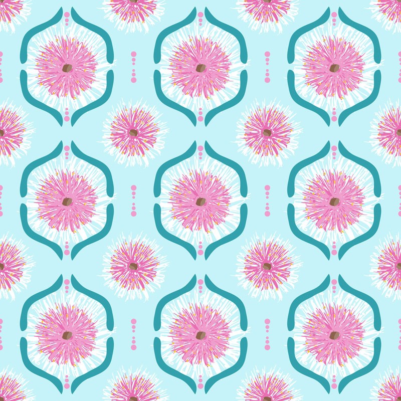 Sweet Botanicals:  Blue by Annette Winter - Three Wishes Patchwork Fabric