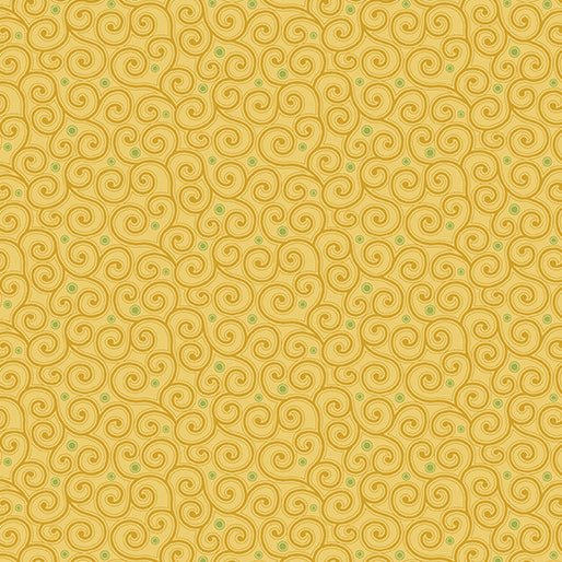 Home Grown Swirl Yellow by Nancy Halvorsen for Kanvas Studios