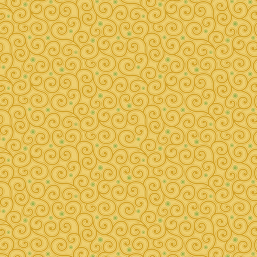 Home Grown Swirl Yellow by Nancy Halvorsen for Kanvas Studios