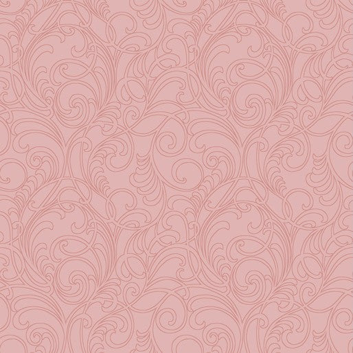 Accent on Magnolias: Meadow Scroll (Light Coral/Pink)