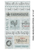 Farm Sweet Farm: Farmhouse Panel (Grey/Multi) - Three Wishes Patchwork Fabric