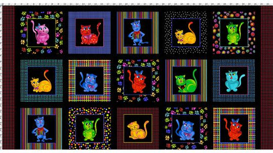 Loralie Designs: Cool Cats Panel - Three Wishes Patchwork Fabric