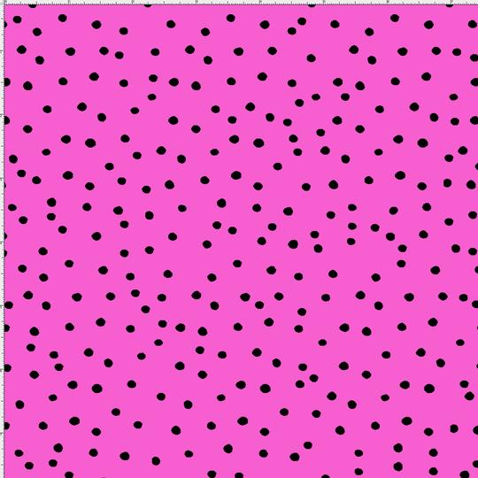 Loralie Designs: Dog Happy Coordinate Hot Pink/Black Spot - Three Wishes Patchwork Fabric