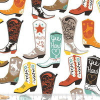 Luckie Cowgirl Boots White by Blend Fabrics