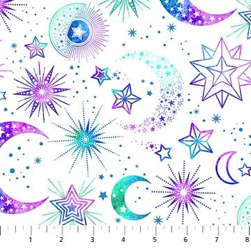 Cosmic Universe: Digital Moon Stars (White/Blue)