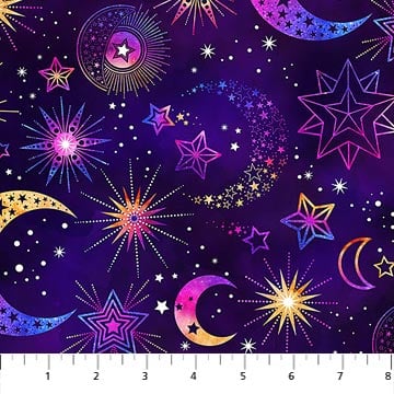 Cosmic Universe: Digital Moon Stars (Purple)
