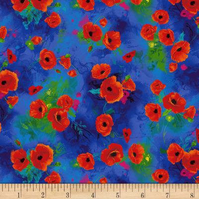 I Dream of Poppy Small Poppies by Chong-A Hwang for Timeless Treasures
