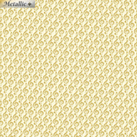 Metallic Music Notes Cream/Gold by Benartex
