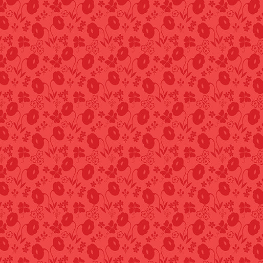 Sew Excited--Floral Fun--Red by Benartex - Three Wishes Patchwork Fabric