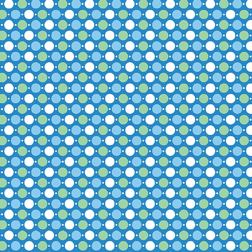 Toadily Cute: Hop Dot Coordinate - Blue by Kanvas Studio for Benartex - Three Wishes Patchwork Fabric