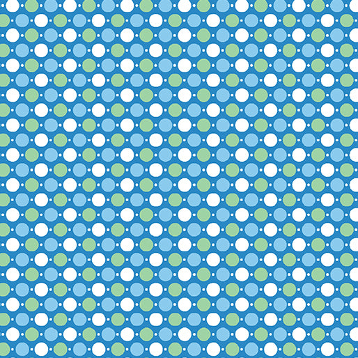 Toadily Cute: Hop Dot Coordinate - Blue by Kanvas Studio for Benartex - Three Wishes Patchwork Fabric