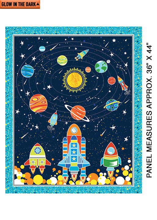 All Systems Glow Panel Navy - Kanvas Studio Benartex - Three Wishes Patchwork Fabric