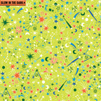 All Systems Glow Cosmic Geo Universe Lime Green - Kanvas Studio Benartex - Three Wishes Patchwork Fabric