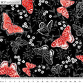 Poppy Promenade: Poppy Promenade Butterfly - Black by Benartex - Three Wishes Patchwork Fabric