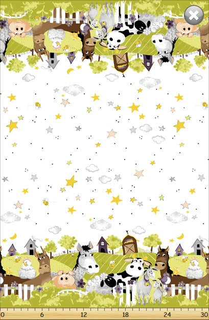 Susybee Barnyard Buddies - Double Border - Three Wishes Patchwork Fabric