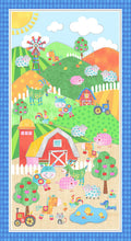 Oink Moo Cock-A-Doodle Doo Farm Animal Panel by Blank Fabrics
