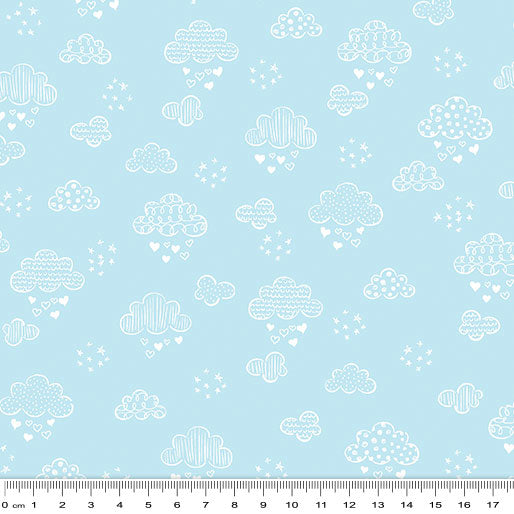 Sweet Dreams: Dreamy Clouds Aqua by Benartex - Three Wishes Patchwork Fabric