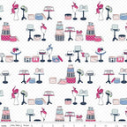 Derby Day: Haberdashery (White/Pink) | 80cm x 110cm