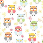 Friendship Forest: Owls on White