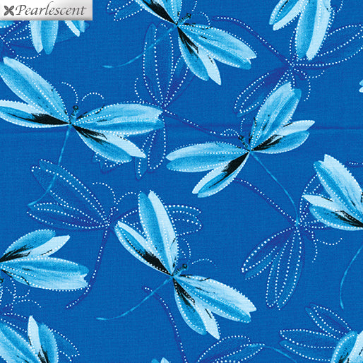 Pearl Reflections - Dragonfly Dream Peacock Blue by Kanvas Studio for Benartex