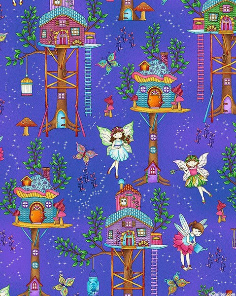 Fairy Land Treehouse & Fairies Periwinkle by Studio E
