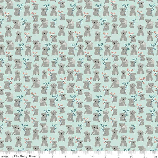 Joey Koalas Mint by Riley Blake - Three Wishes Patchwork Fabric