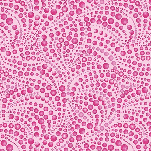 Cat-i-tude Beaded Swirls Tonal Pink - Ann Lauer Benartex - Three Wishes Patchwork Fabric