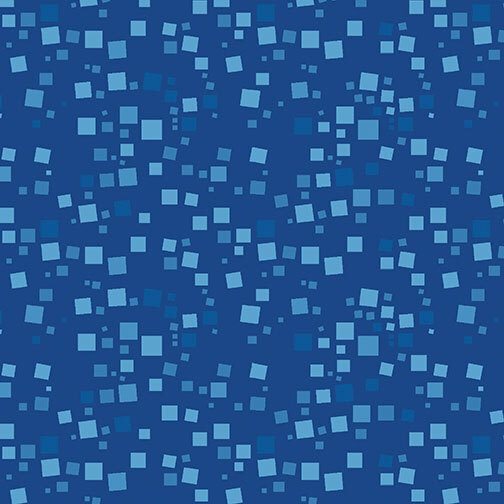 Blue Geo Squares by Benartex
