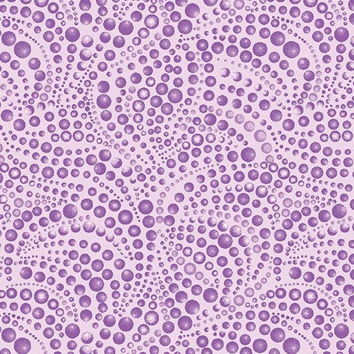 Cat-i-tude Beaded Swirls Tonal Light Purple - Ann Lauer Benartex - Three Wishes Patchwork Fabric