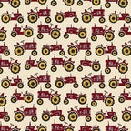 Quilter Barn Prints: Tractor (Cream/Red)