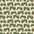 Quilter Barn Prints: Tractor (Cream/Green)