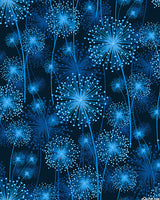 Pearl Reflections - Dandelion Fields Blue/Black by Kanvas Studio for Benartex