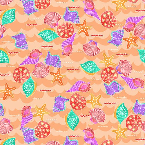 Mermaids Rock: Shells Peach/Pink by  Studio E