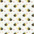 Buzzy Bees on White - Three Wishes Patchwork Fabric